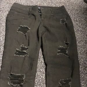 black ripped jeans